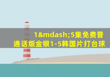 1—5集免费普通话版金银1-5韩国片打台球
