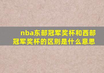 nba东部冠军奖杯和西部冠军奖杯的区别是什么意思