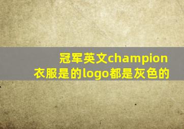 冠军英文champion衣服是的logo都是灰色的