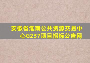 安徽省淮南公共资源交易中心G237项目招标公告网