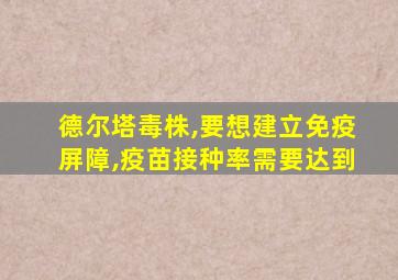 德尔塔毒株,要想建立免疫屏障,疫苗接种率需要达到