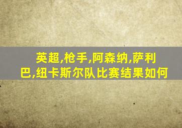 英超,枪手,阿森纳,萨利巴,纽卡斯尔队比赛结果如何