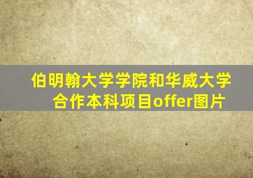 伯明翰大学学院和华威大学合作本科项目offer图片